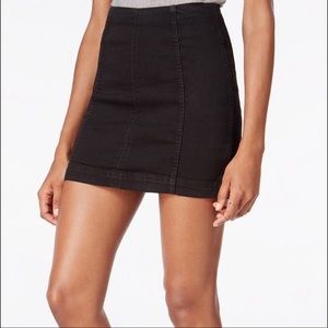 Free People Black Demin Skirt